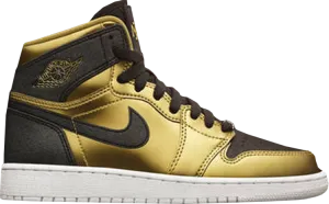 Air Jordan 1 Retro High GG Black History Month Sneakers, Gold