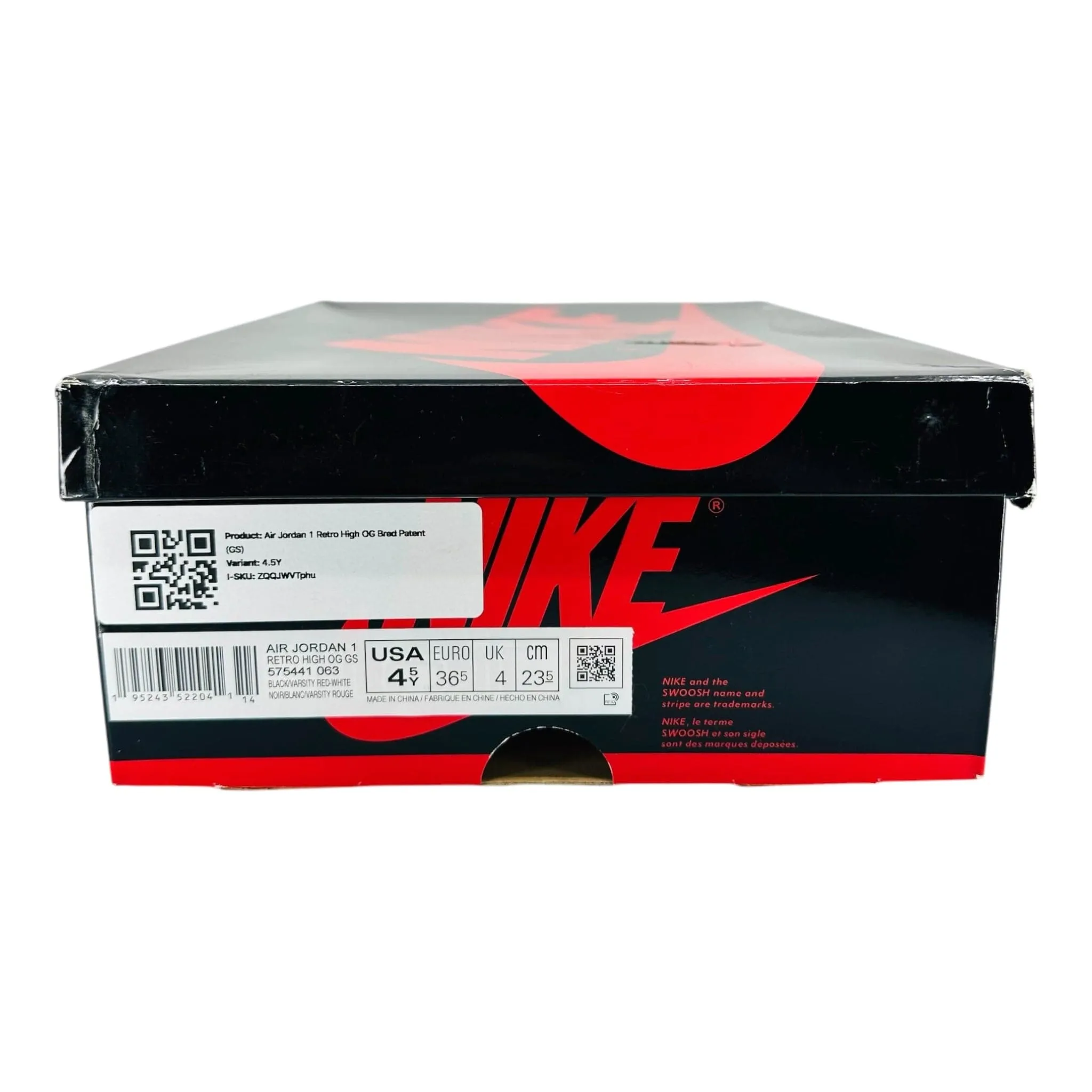 Air Jordan 1 Retro High OG Bred Patent (GS)