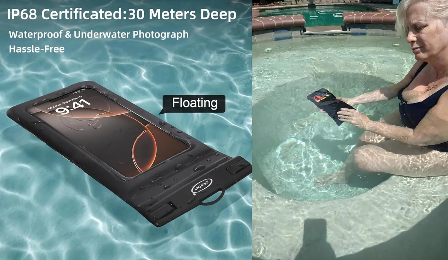 AiRunTech Waterproof Phone Pouch,Waterproof Phone Case with Lanyard Protector for iPhone 15 14 13 12 11 Pro Max,Waterproof Cellphone Bag Beach Cruise Ship Essentials Vacation Accessories