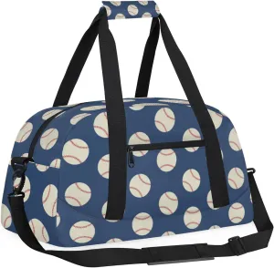 Baseball Navy Blue 18 inch Small Gym Bag for Women and Men, Lightweight Carry On Weekender Bag Mini Duffel Bag for Travel Sports Workout