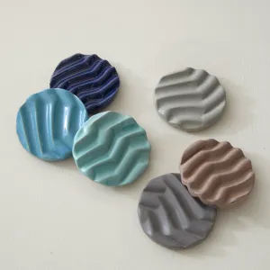 BUNDA Stoneware Ridged Circular Soap Dish (WS)
