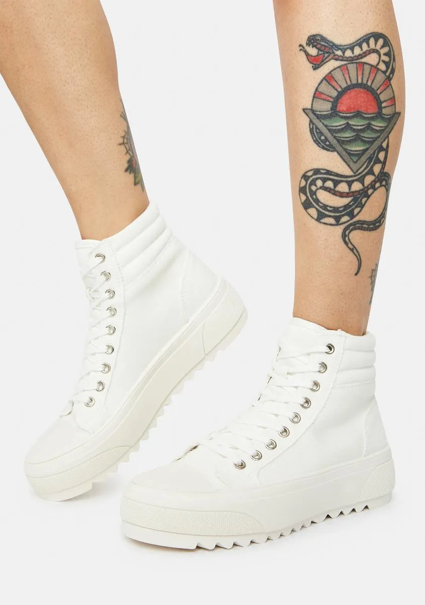 Ivory Get On My Level Platform High Top Sneakers