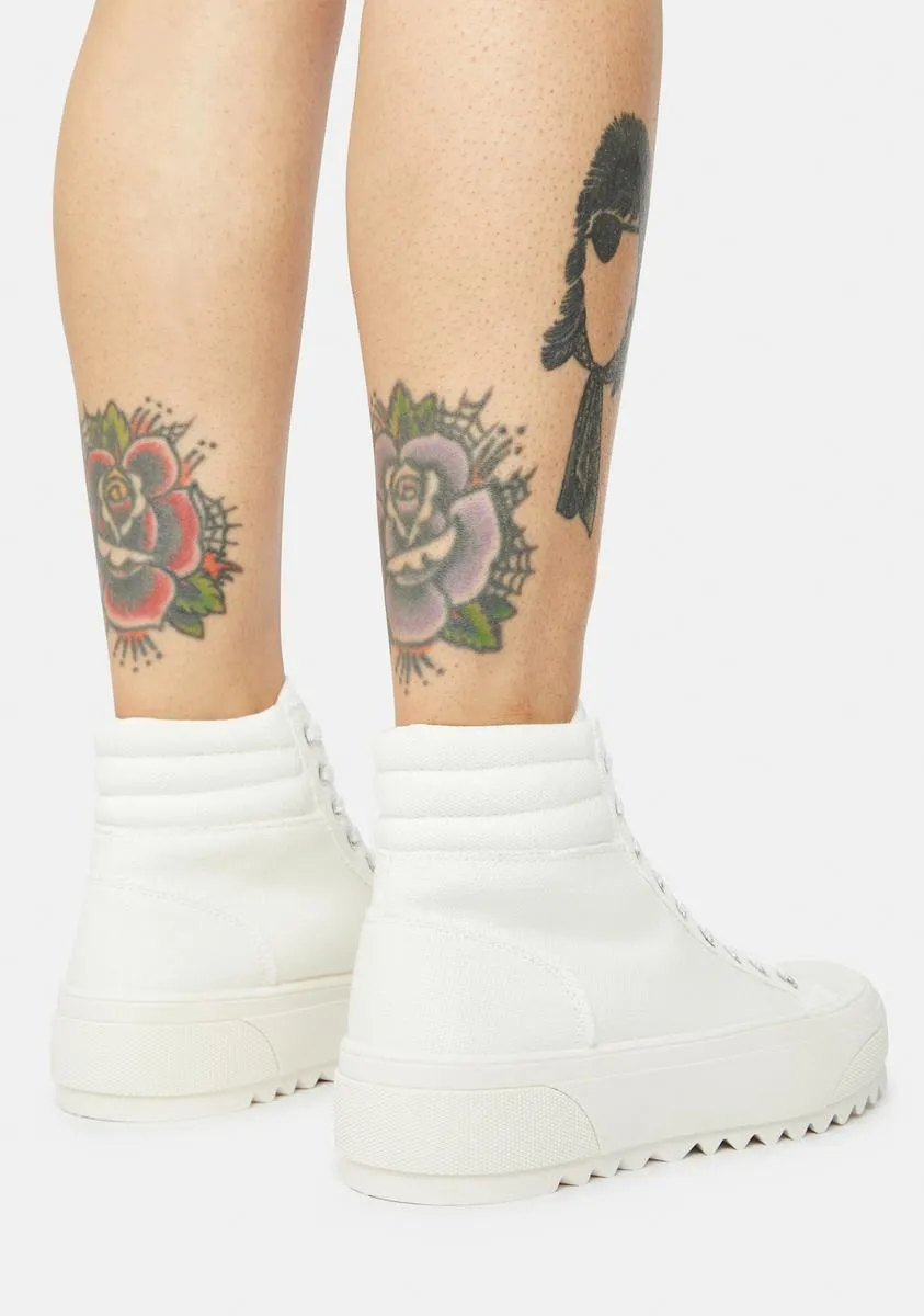 Ivory Get On My Level Platform High Top Sneakers