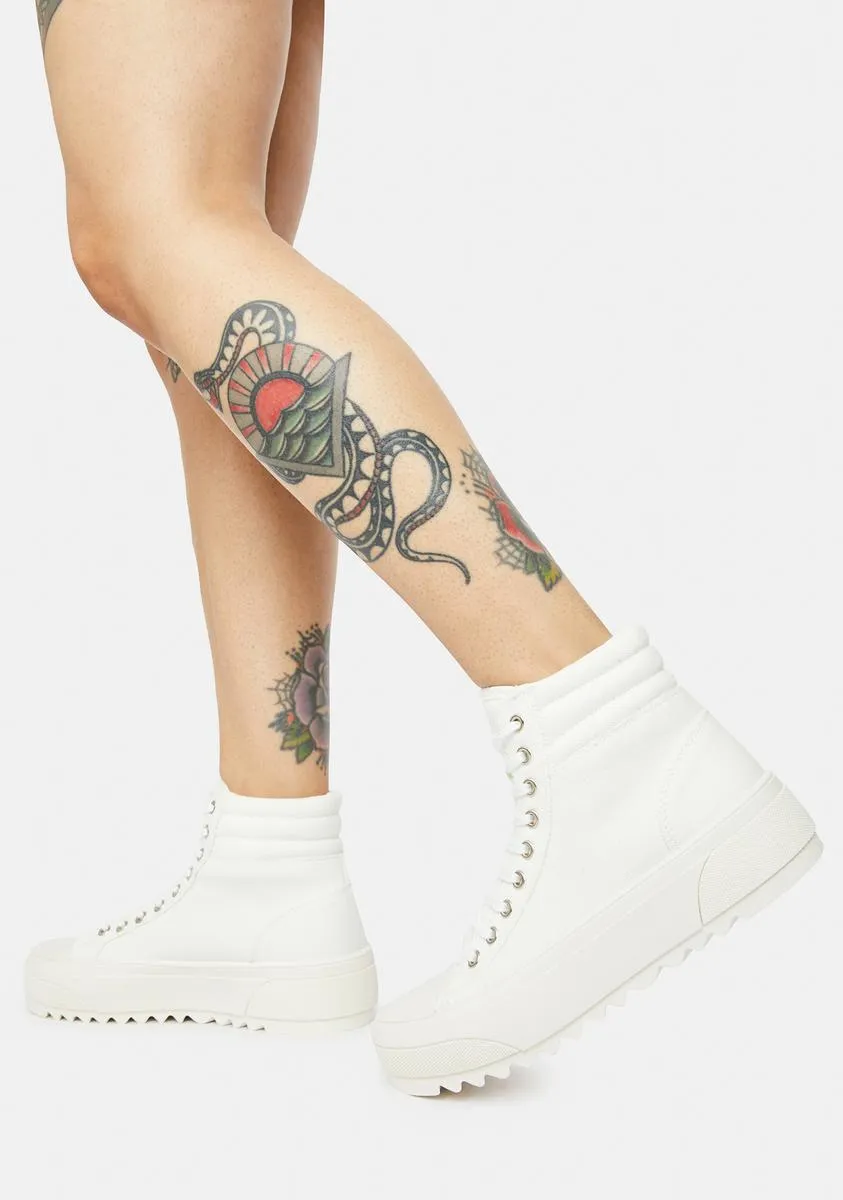 Ivory Get On My Level Platform High Top Sneakers