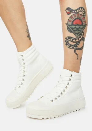 Ivory Get On My Level Platform High Top Sneakers