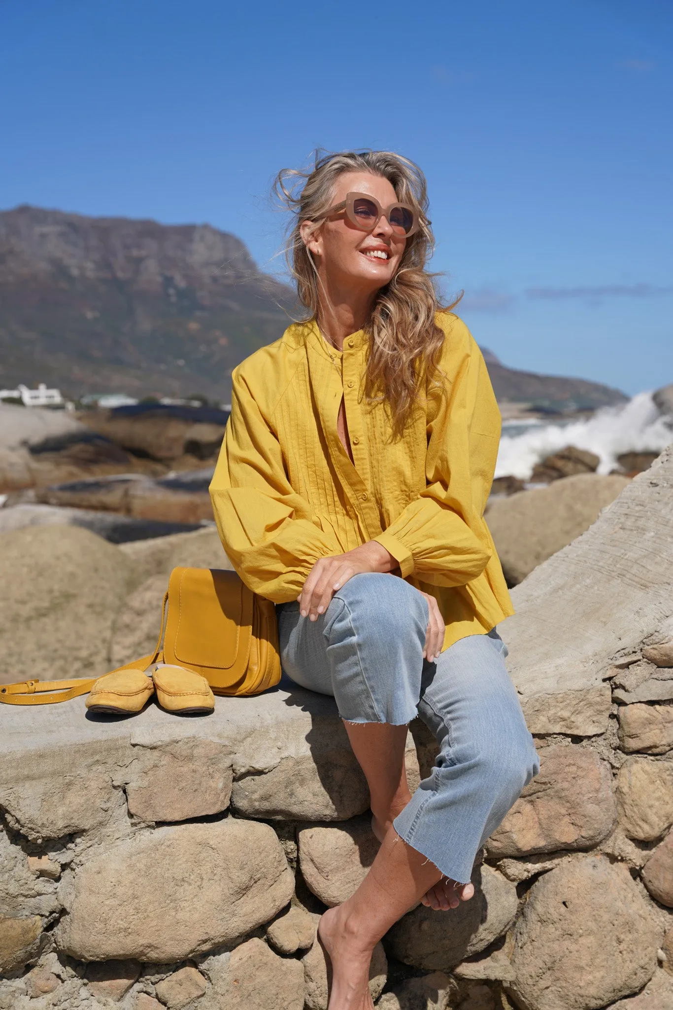 Lemon Suedette Slip Ons