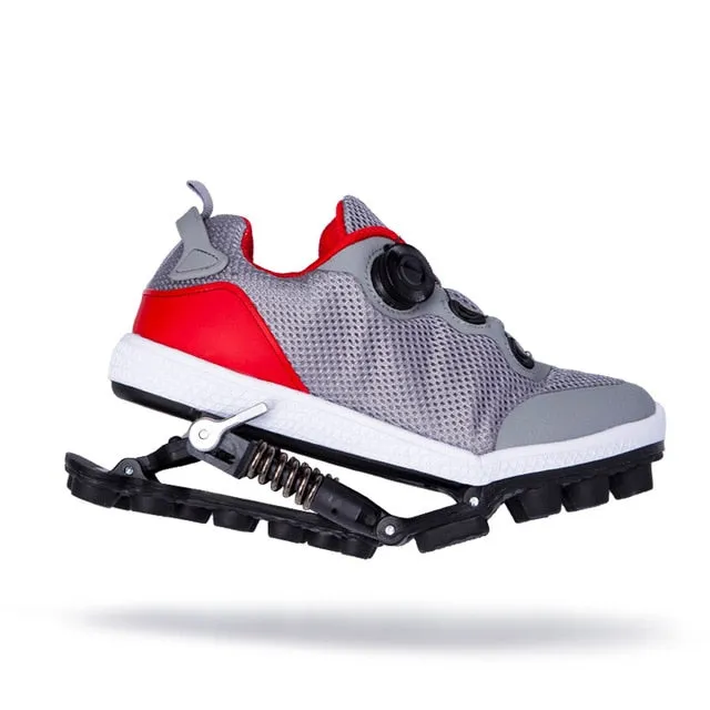Mechanical running shoes Bouncing Spring shock absorption running Shoes Women men Sneaker Shoes