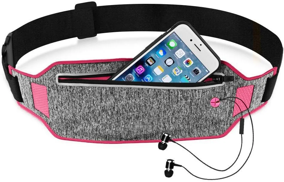 Running Waist Pack, Lightweight Water Resistant Reflective Runner Belt Sports Fanny Pack Adjustable Waistband