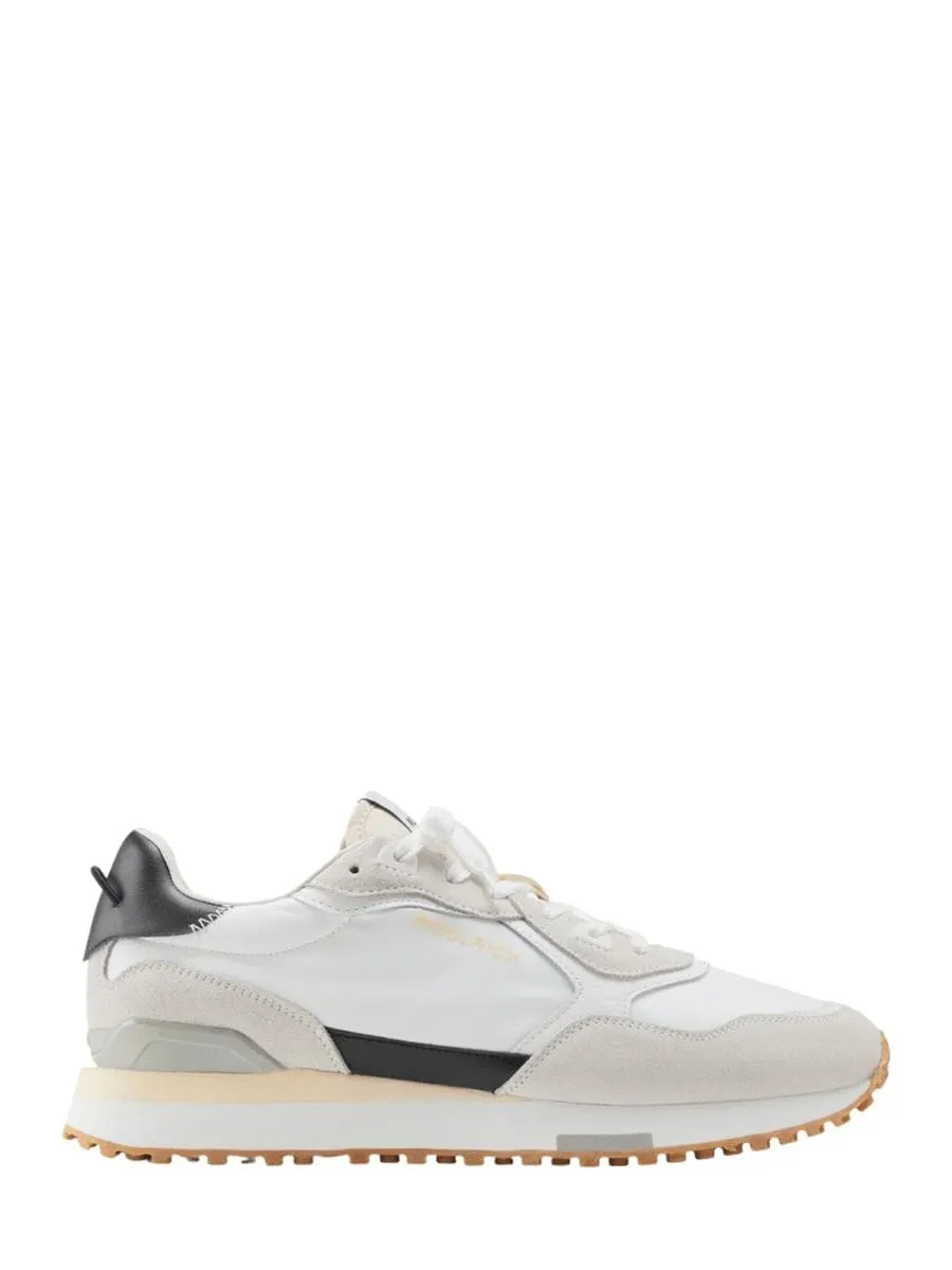 Sneakers retro in pelle con dettagli in nylon