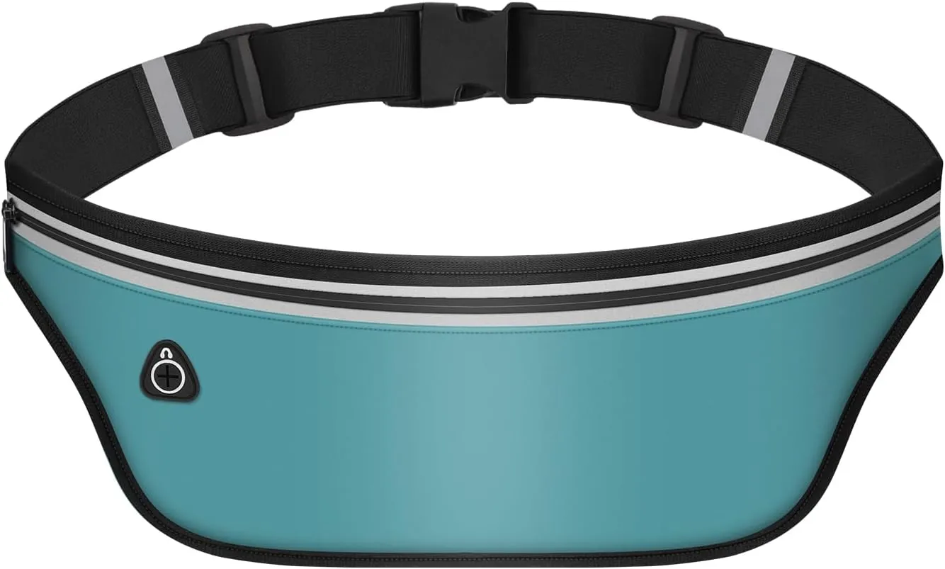 UltraSlim Fanny Packs for Women Men Slim Running Belt Waist Pack Runners Bag Waterproof Money Belt (Blue)