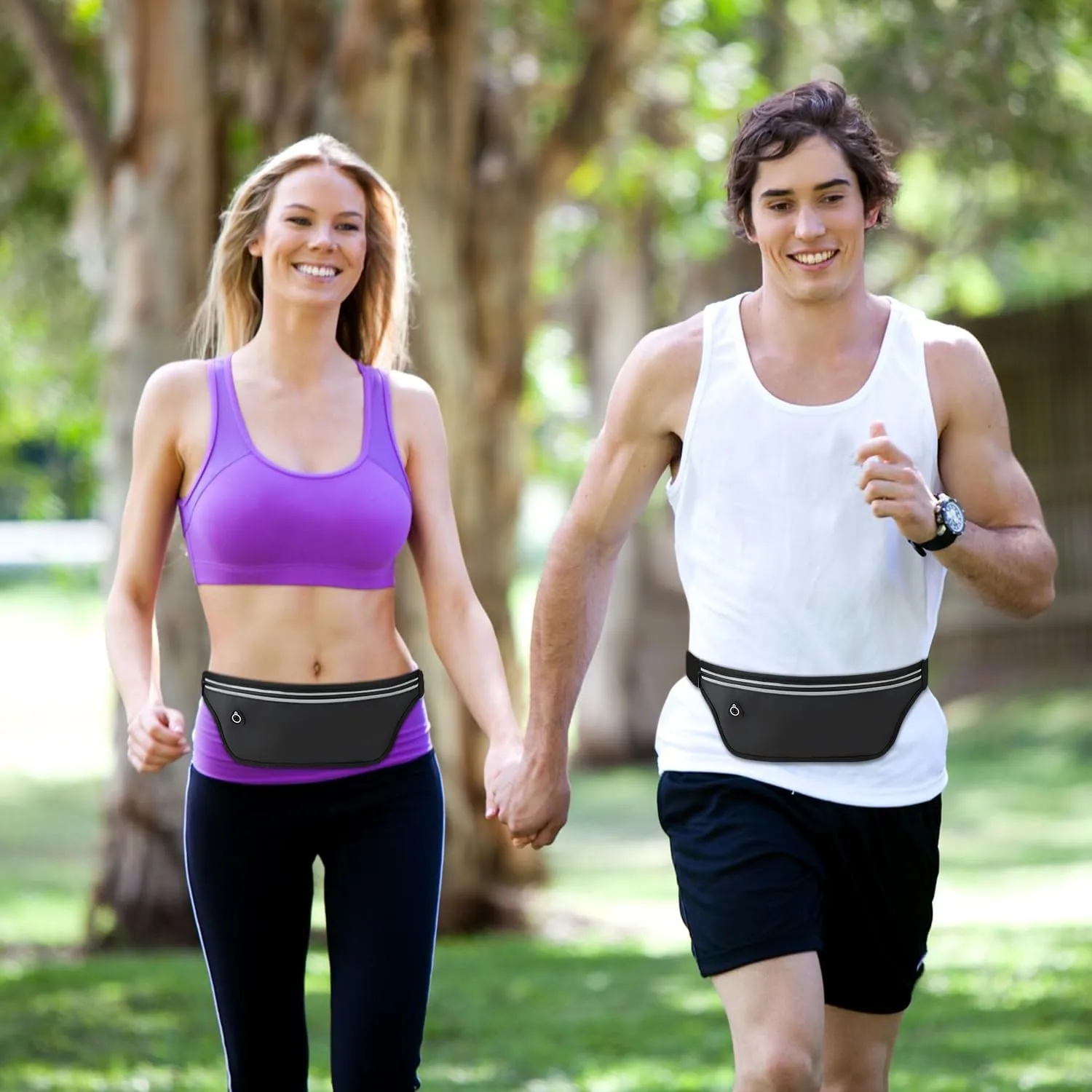 UltraSlim Fanny Packs for Women Men Slim Running Belt Waist Pack Runners Bag Waterproof Money Belt (Orange)
