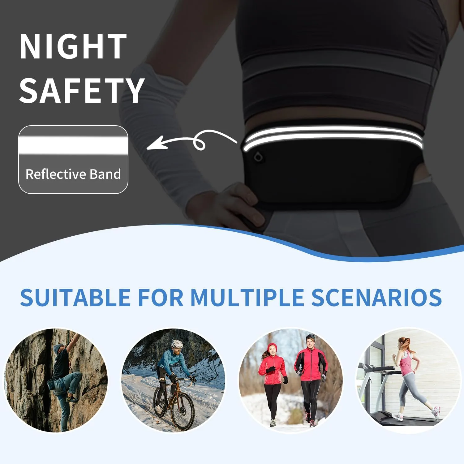 UltraSlim Fanny Packs for Women Men Slim Running Belt Waist Pack Runners Bag Waterproof Money Belt (Orange)