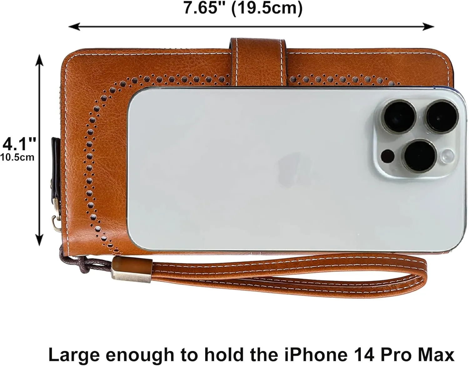 VONCOSS Women Fashion Zip Around Wallet Large Capacity Long Purse Credit Card Phone Holder Clutch with RFID Blocking and Wristlet Strap