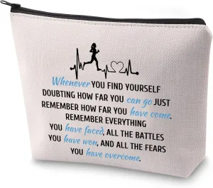 ZJXHPO Running Gift Runner Inspirational Gift Marathon Runner Zipper Pouch Makeup Bag (WHE-Running)