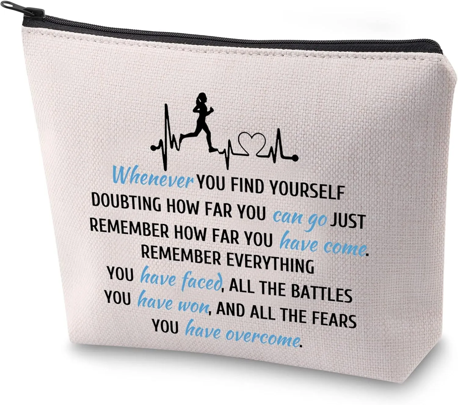 ZJXHPO Running Gift Runner Inspirational Gift Marathon Runner Zipper Pouch Makeup Bag (WHE-Running)